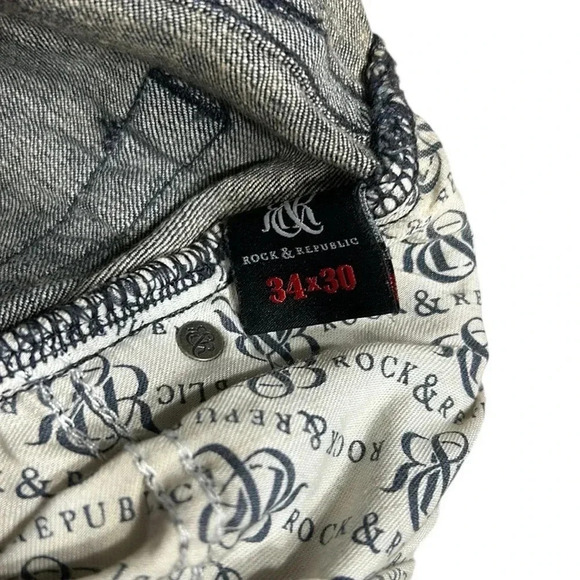 Rock & Republic,34x30 NWT ,straight,faded,jeans,men Biker,moto,rodeo,nice fit - Picture 11 of 15